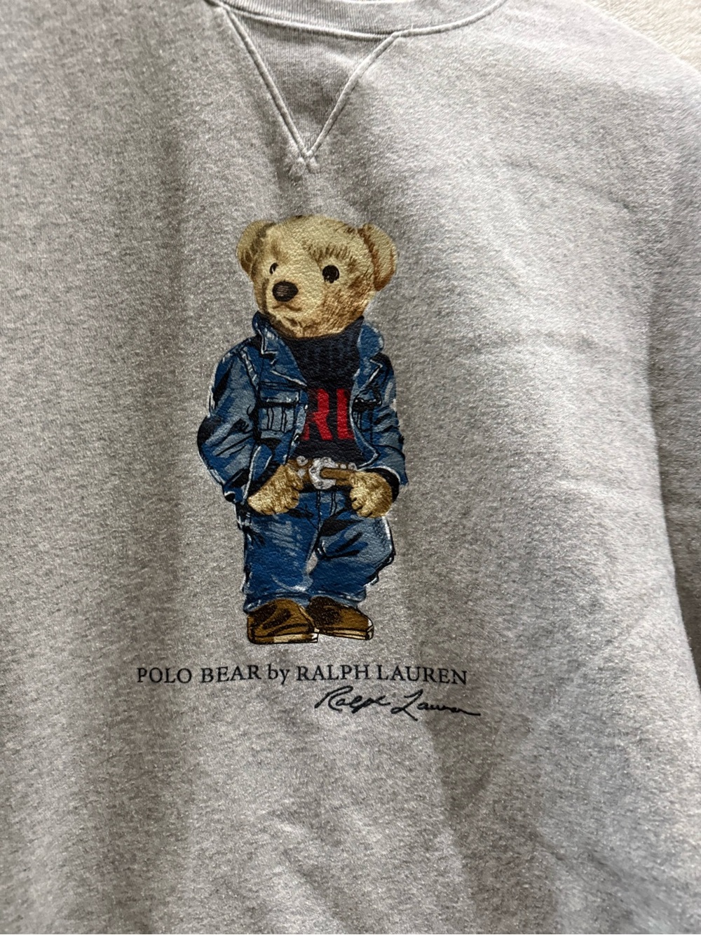 Polo by Ralph Lauren Gray Bear Graphic Crewneck Sweatshirt - Men - Picture 2 of 4